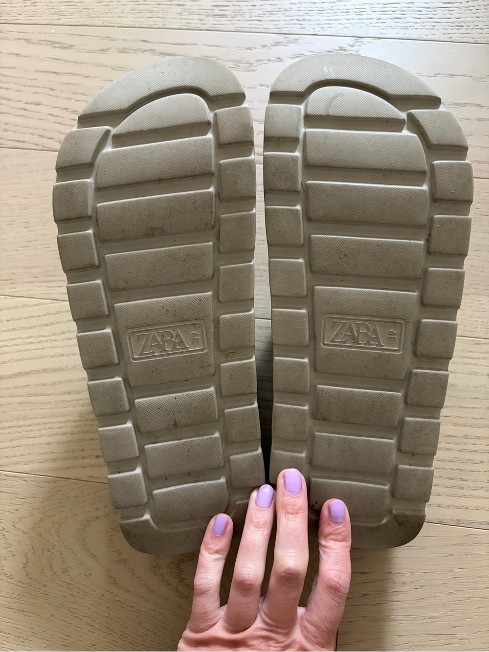 Zara Neutral Beige Platform Slide Sandals - Picture 4 of 5